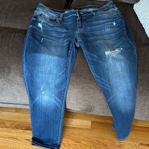 Judy Blue Dark Wash Distressed Boyfriend Jeans